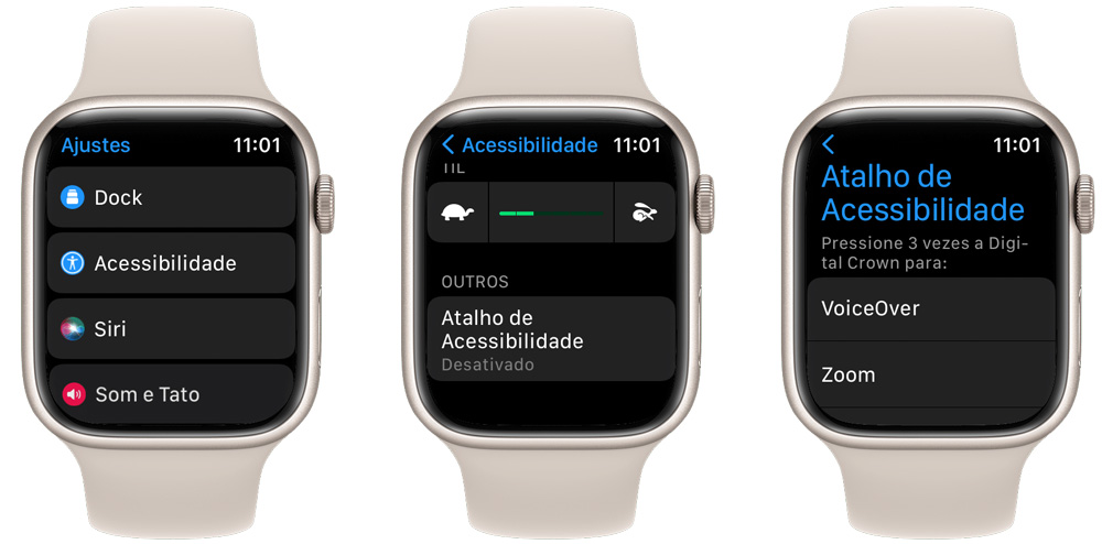 فعال بودن حالت VoiceOver و علت خاموشی اپل واچ - Apple Watch