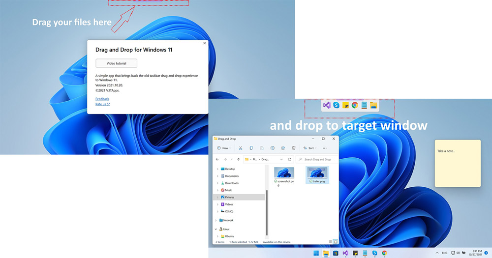 قابلیت Drag And Drop ویندوز 11 - Windows 11