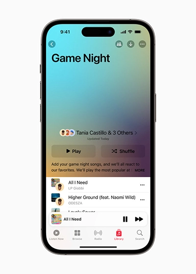 گوش دادن به موسیقی با دوستان با Apple Music در iOS 17
